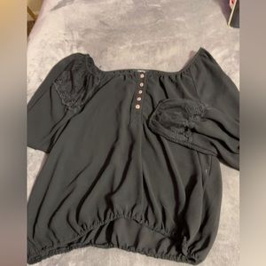 Xoxo long sleeve shirt, black, women’s Large